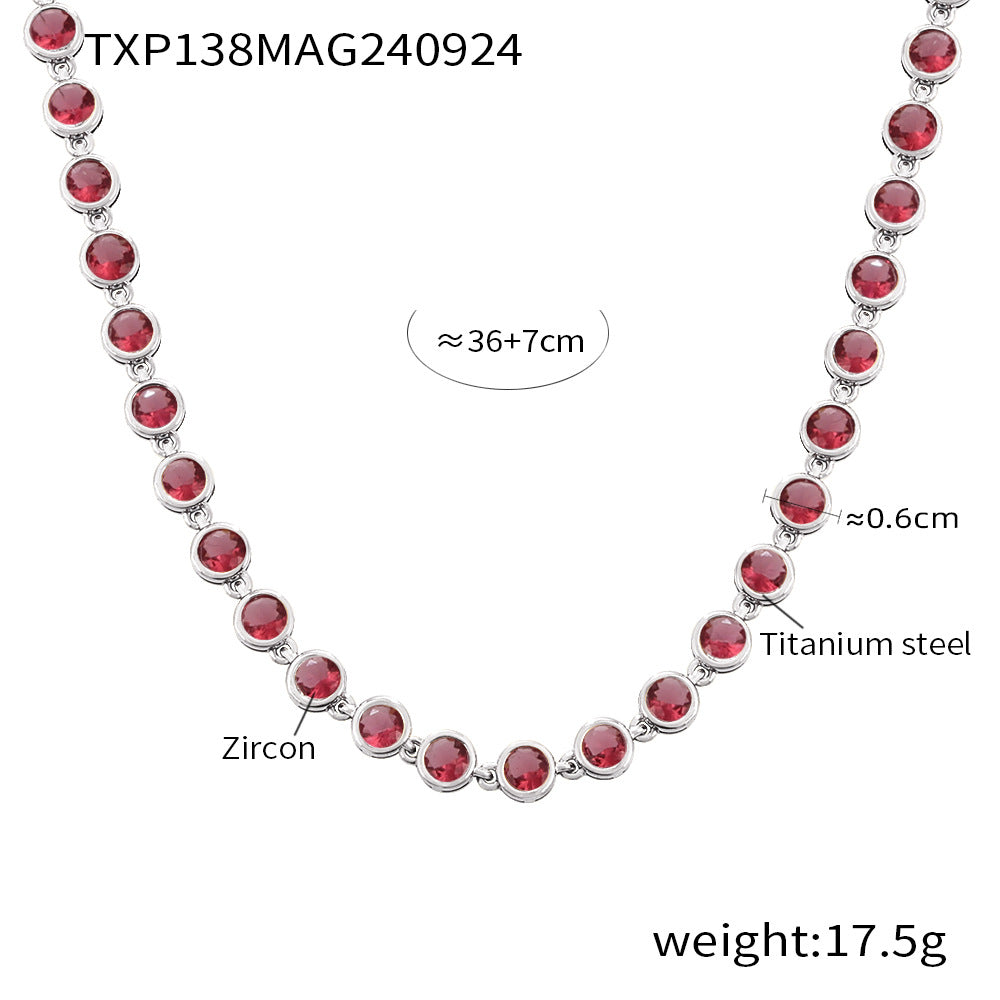 INS Internet Celebrity Bohemian Zircon Bracelet Simple Advanced Dopamine Necklace Advanced Temperament Jewelry suit