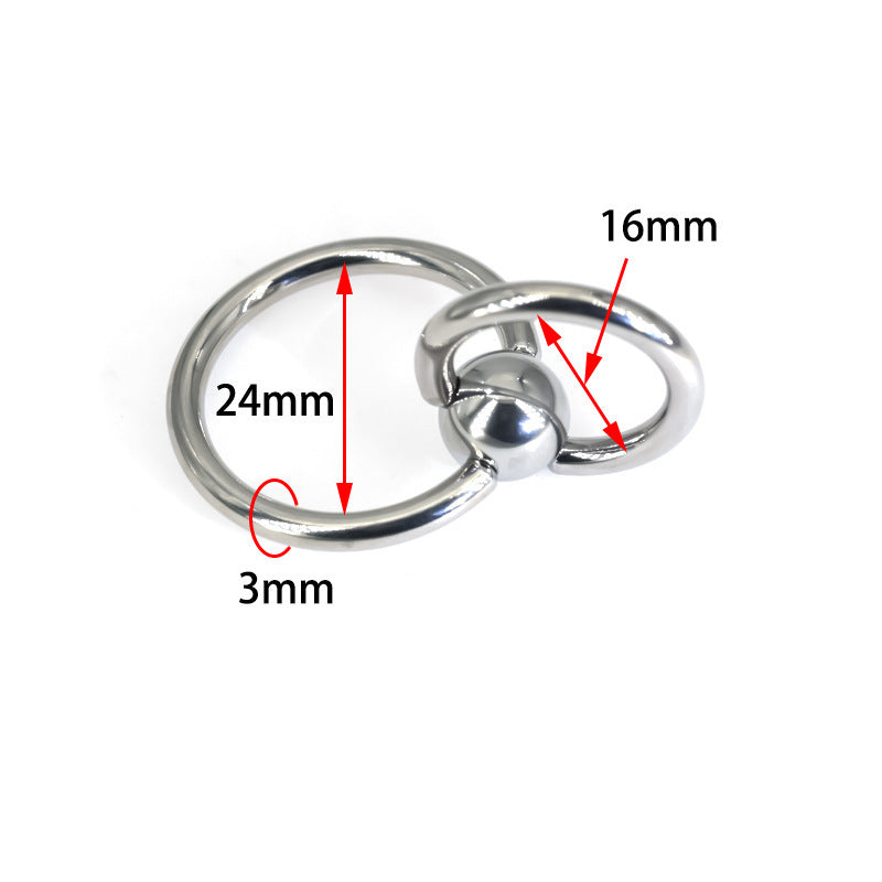 24/28mm Piercing Jewelry Shady Ring Collar Double Ring Pure Titanium Steel Male Piercing Large Inner Diameter Piercing Jewelry PA Ring