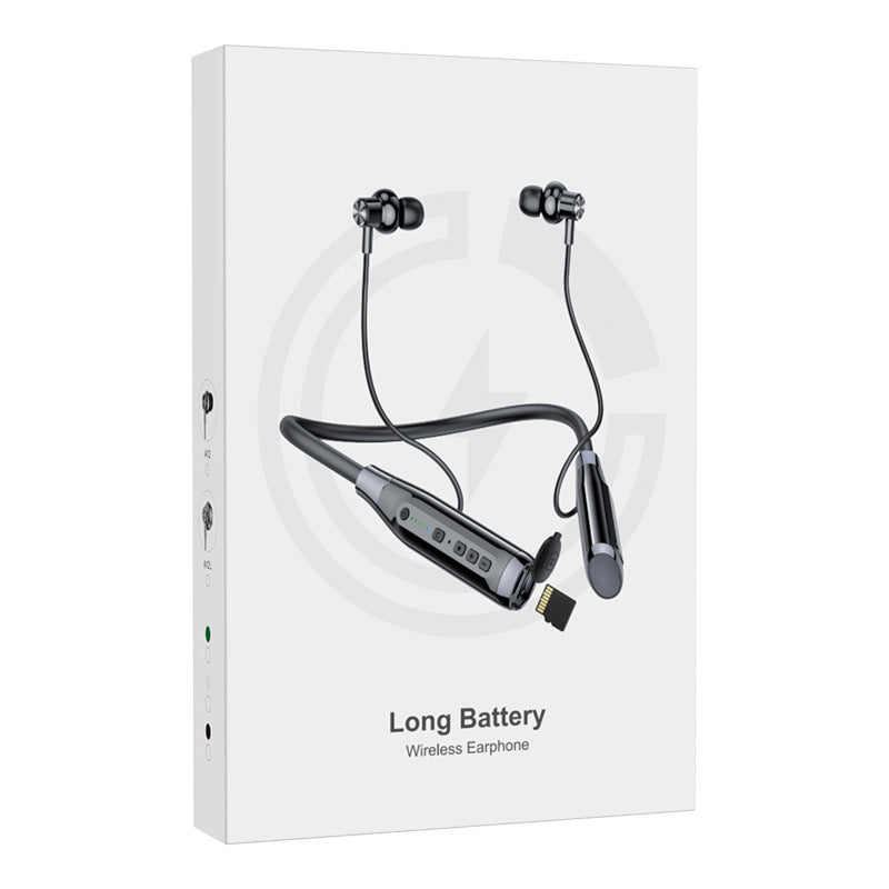 [Factory in stock] Wireless Neck-Hanging Bluetooth Headset with Large Power and Long Endurance Noise Reduction Wireless Sports Insertable Card