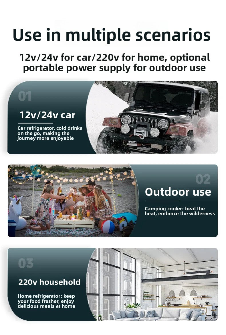 Car Home Portable Refrigerator Freezer Cooler Vehicle Indoor Dual Use Fridge