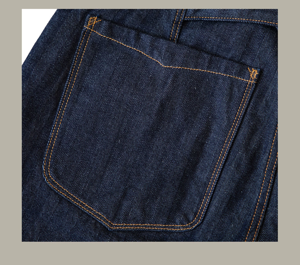 507-0001 Red Tornado  Vintage 15 Oz Indigo Selvage Stylish Trousers Mens Casual Raw Denim Jean Pants