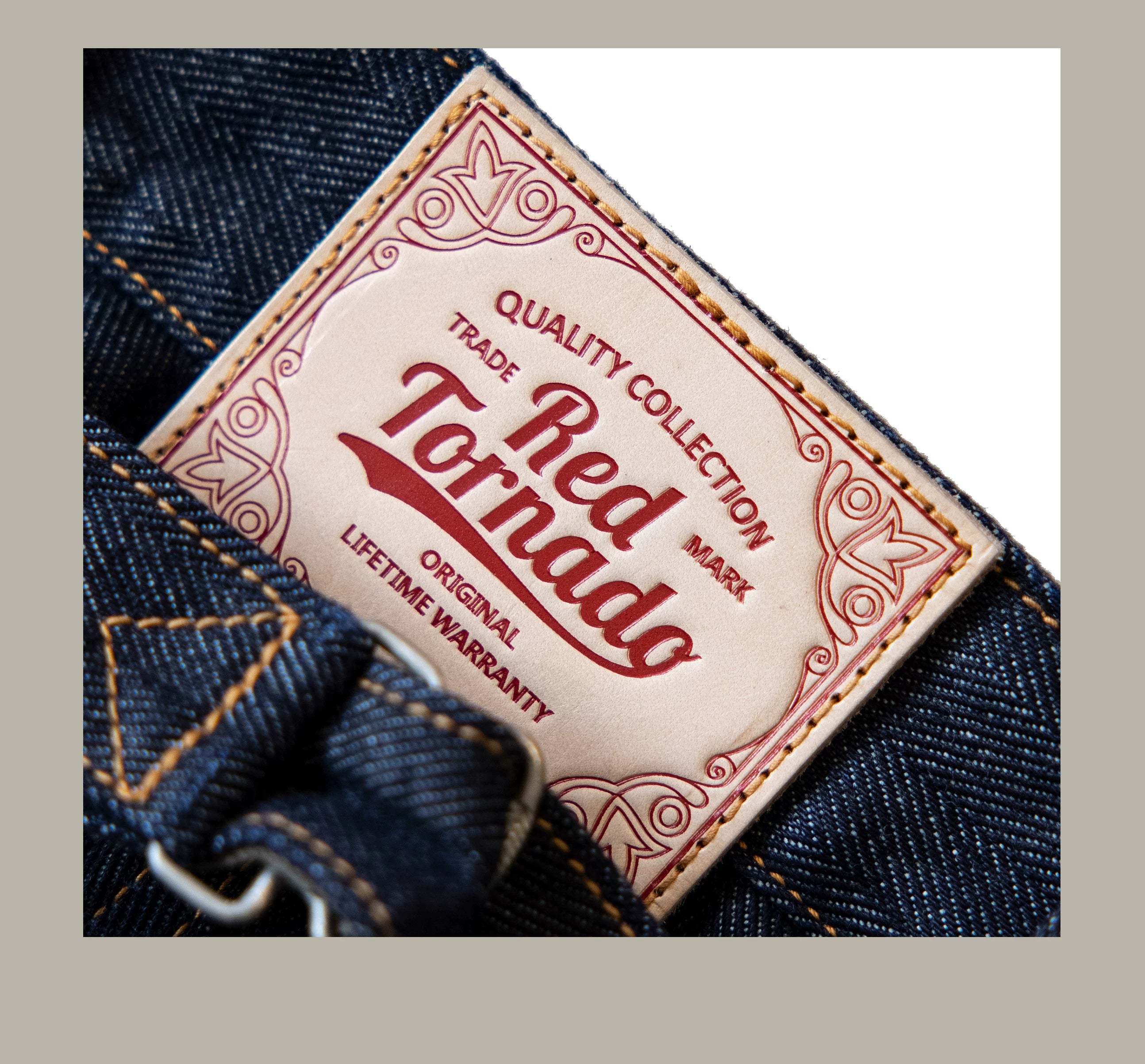 507-0001 Red Tornado  Vintage 15 Oz Indigo Selvage Stylish Trousers Mens Casual Raw Denim Jean Pants