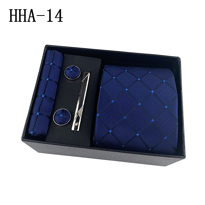 Factory Wholesale Men's Tie Business Dress Wedding Photo Suit Accessories Tie Cufflinks Square Tie Gift Box