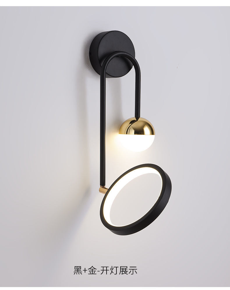 Modern Led Wall Lamp Nordic Sconce Round Lighting Luxury Rotatable Corridor Bedside Hallway Living Room Dining Indoor Deco Light