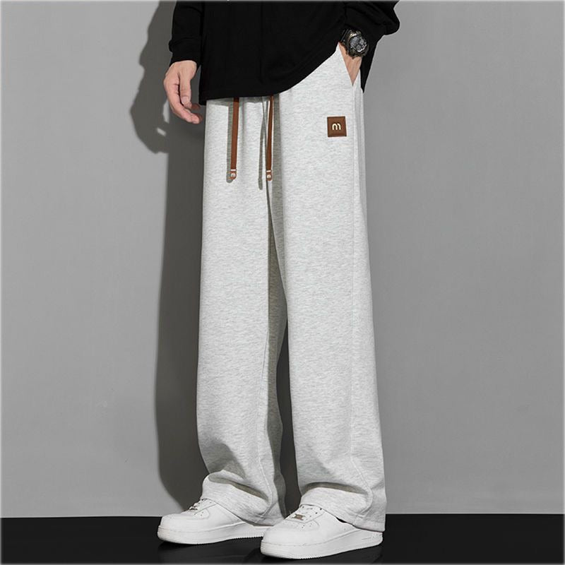 Trendy plus size Pants Men's Spring and Autumn Casual Pants Loose All-match Sports Pants Hong Kong-style Simple All-match Pants Cross-border
