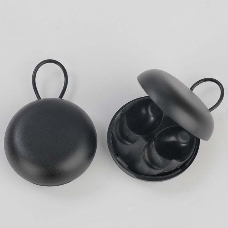 Oval Earplug Box, Small Round Box, Storage Box for Earplugs, Portable Mini Jewelry Storage Black Round Box