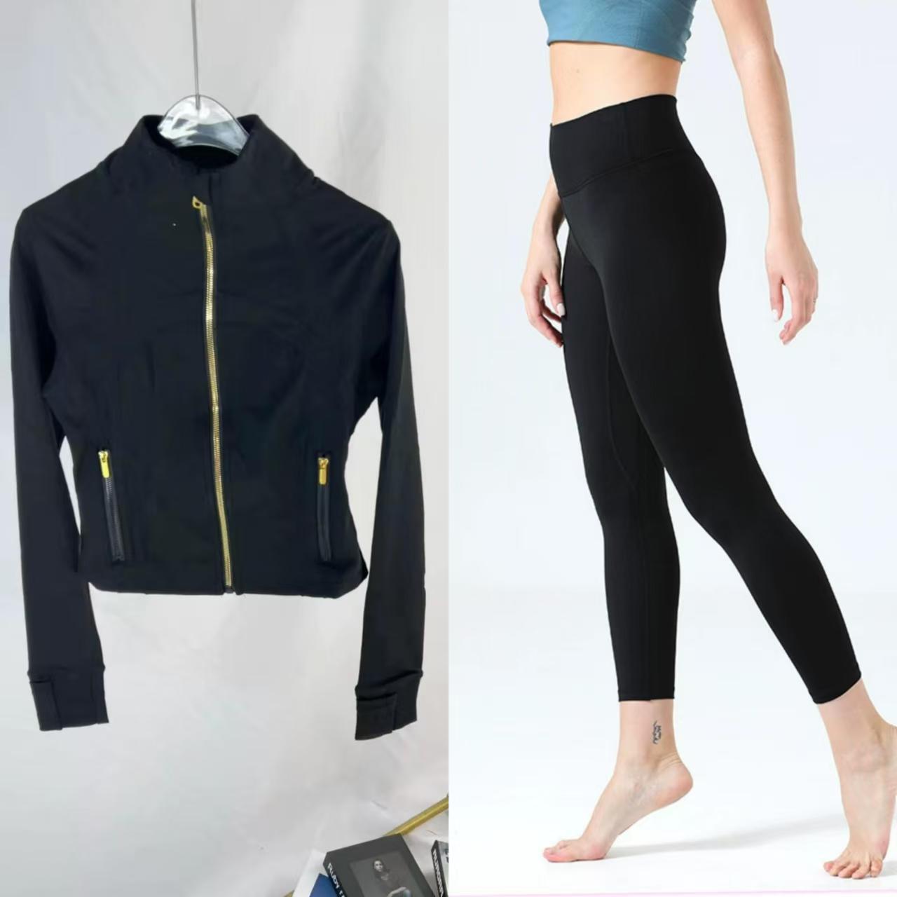 New Gold Label Stand-Up Collar Short Jacket Suit Sports Yoga Wear Slimming Sports Jacket Women's Lulu Swai