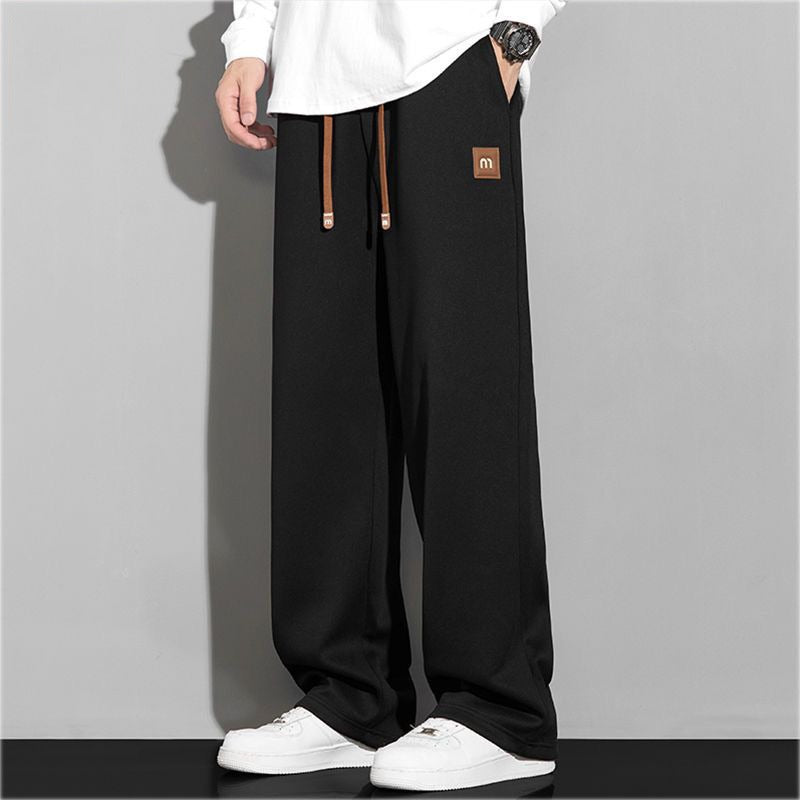 Trendy plus size Pants Men's Spring and Autumn Casual Pants Loose All-match Sports Pants Hong Kong-style Simple All-match Pants Cross-border