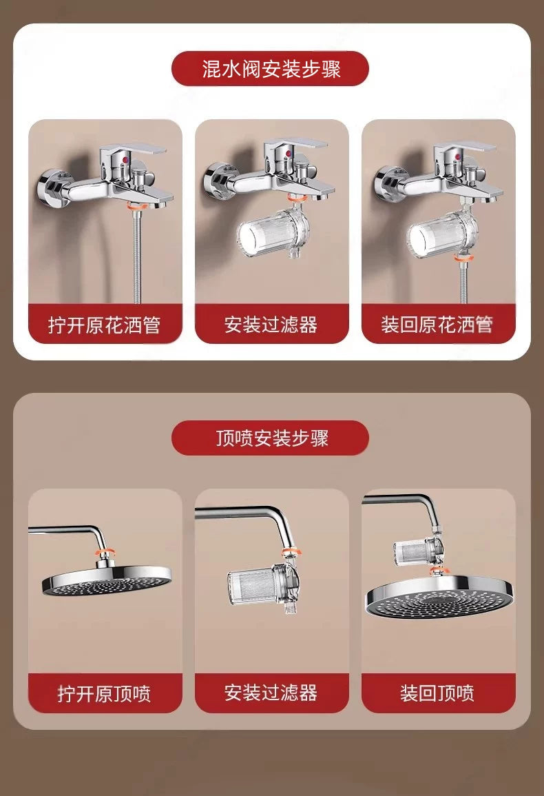 Widely Use Household Water Purifier for Water Heater Faucet  Soften Hard Water Shower Head Filter Wash Machine Pre-filter