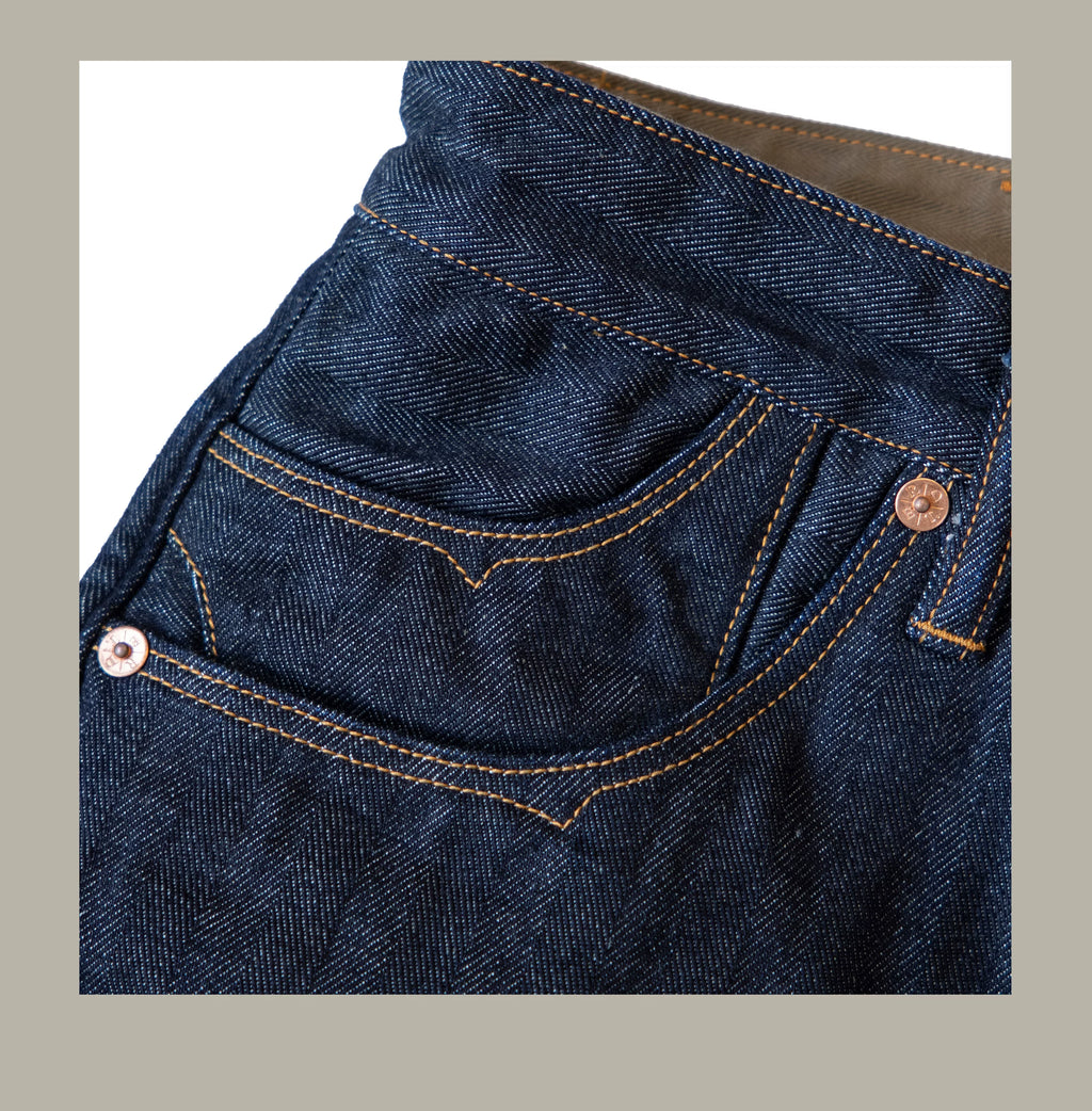 507-0001 Red Tornado  Vintage 15 Oz Indigo Selvage Stylish Trousers Mens Casual Raw Denim Jean Pants