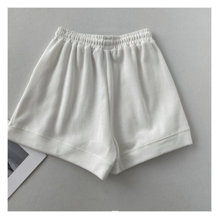 Women's Korean version of loose wide-leg drawstring A-line pants with a slim waist slim fit casual home versatile sports shorts