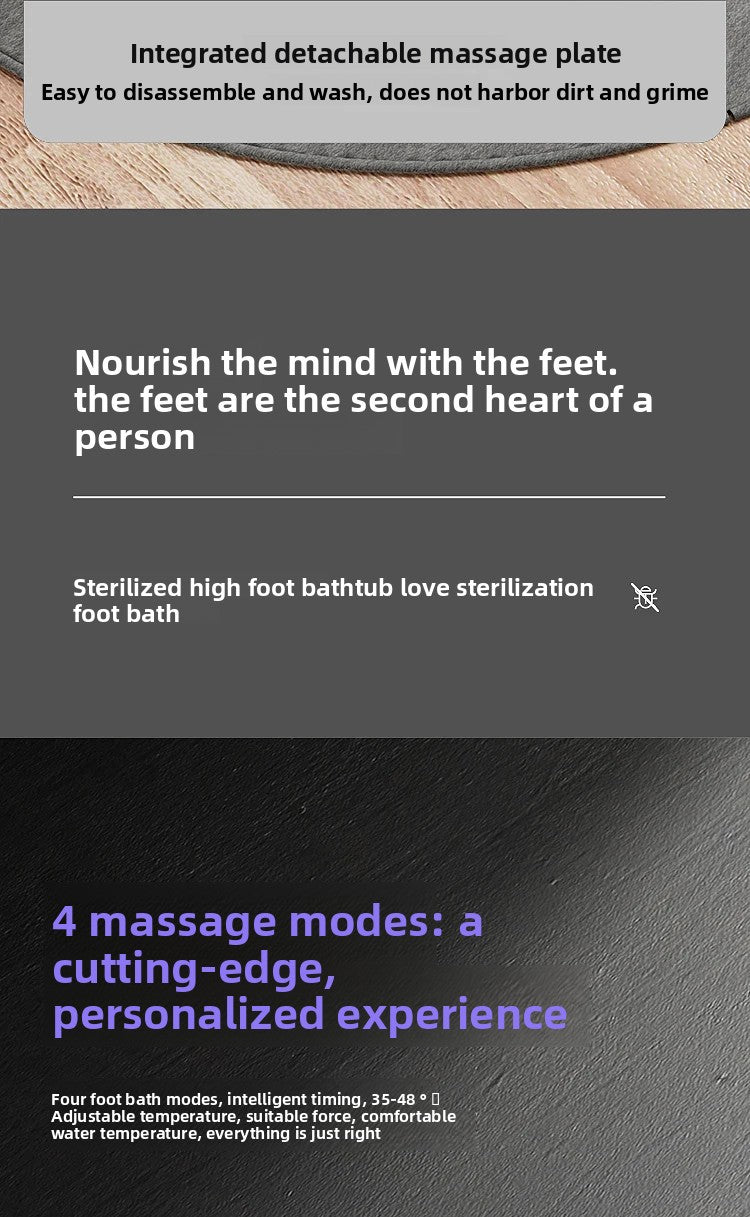 Electric Foot Bath Bucket Vibration Sterilization Foot Spa Bubbles Surfing Massage for Relieve Pressure Relaxation Foot Massager
