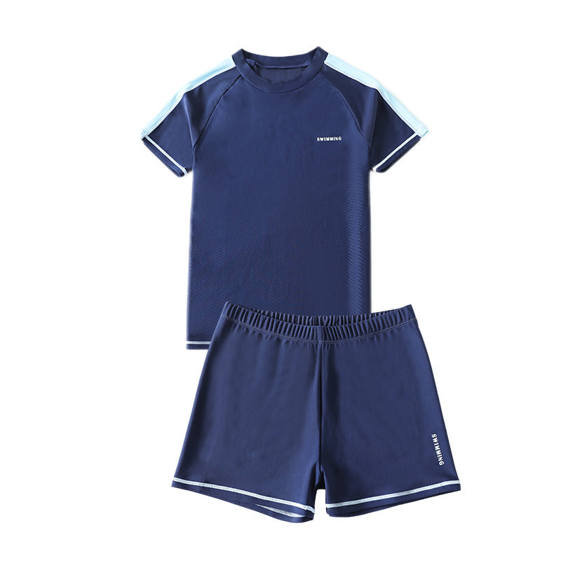 Cross-border Swimwear Children's Swimwear Foreign Trade Big Boys Split Swimwear Plus Fat Loose Quick-drying Fat Children