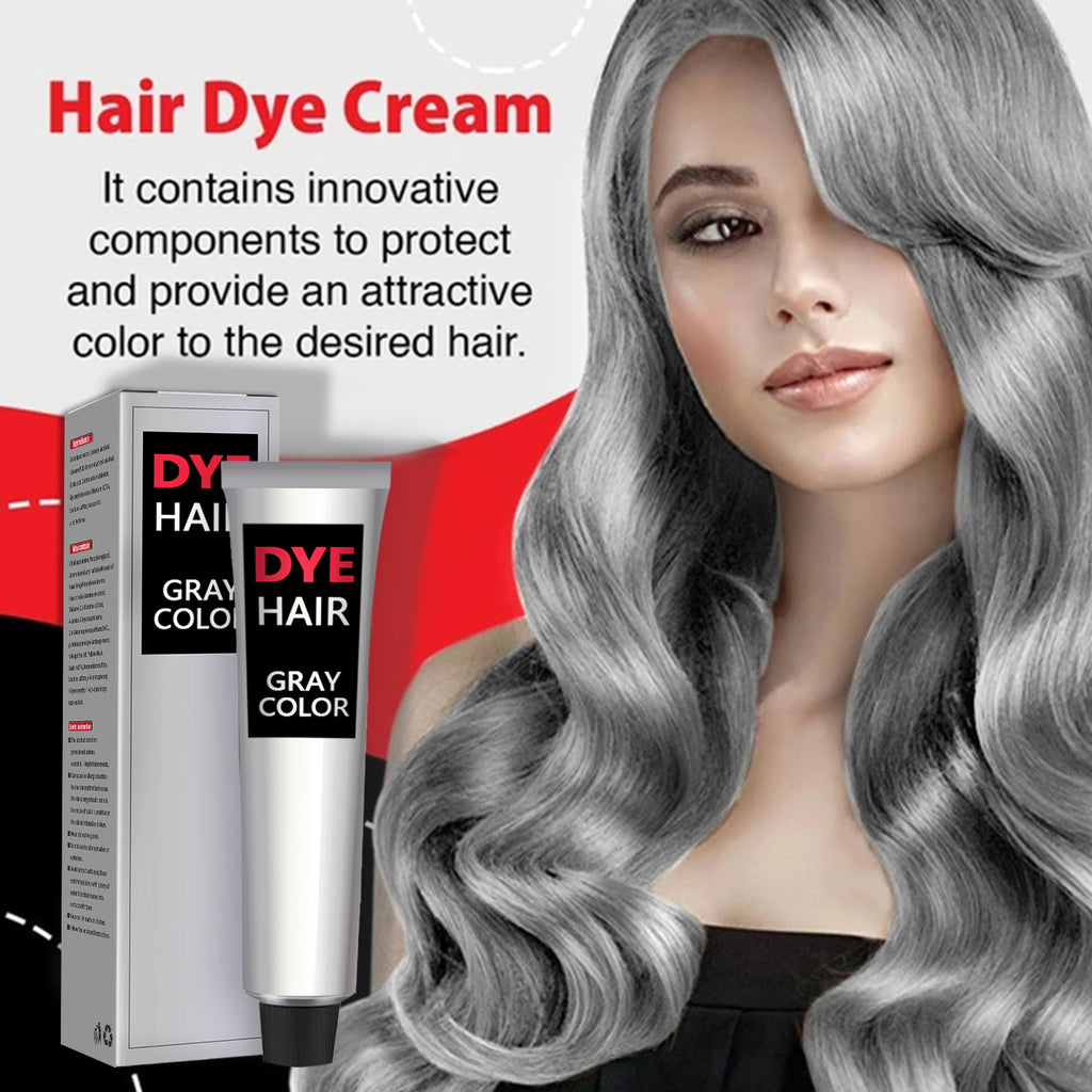 Silver Gray Hair Dye Punk Style Unisex Smoky Long Lasting Coloring Hair Care and Styling Natural Gray Hair Dye Color Cream 100ml