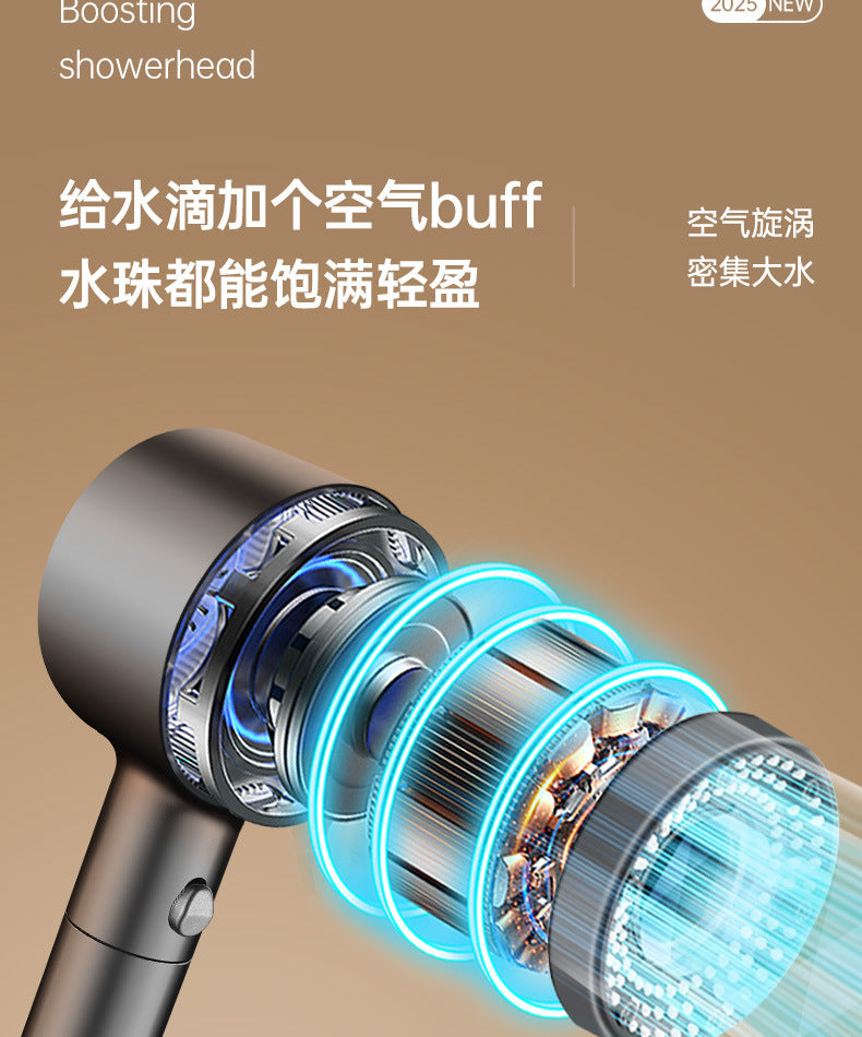 High Pressurized Filter Shower Head 5-mode Adjustable Spa Showerhead One Button Stop Water Saving Shower Bathroom Accessories