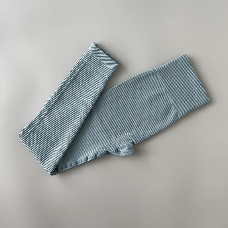 Foreign Trade New Leggings Outer Wear Spring and Summer Women's Solid Color Elastic Tight Sports Pants Yoga Fitness Threaded Pants