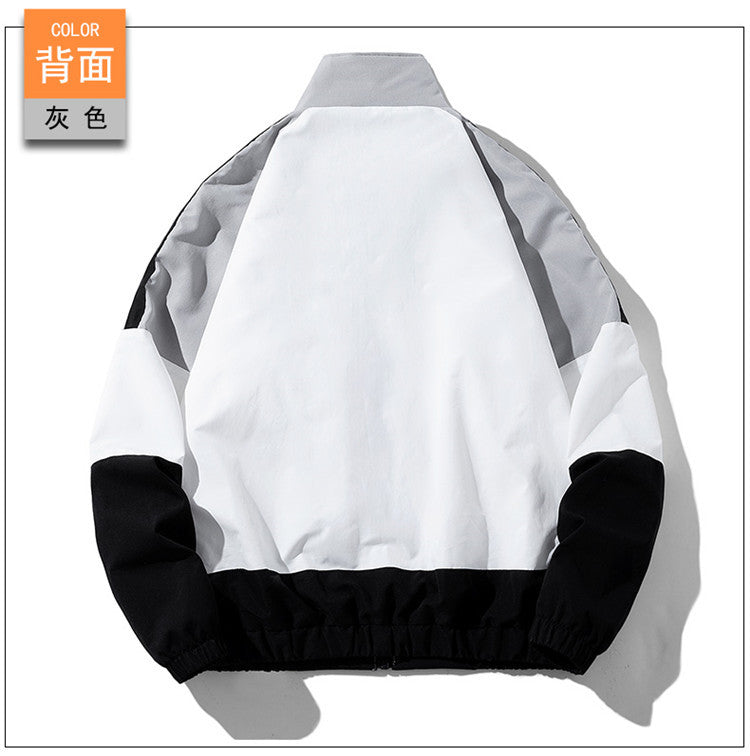 Spring and Autumn New Men's Tops Sports Casual Loose Tops Teenagers Color Matching Top Daily Versatile Tops