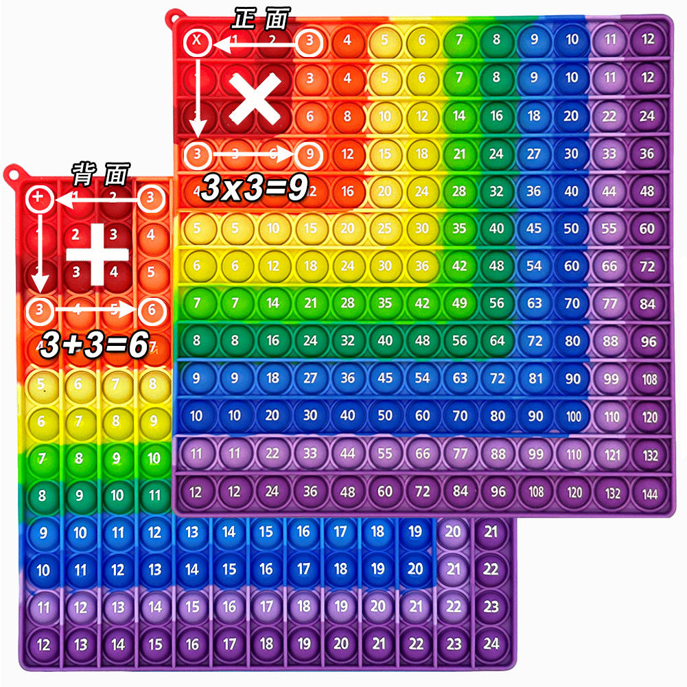 12X12 European and American Multiplication Table Math Practice Board Silicone Educational Science Learning Aid Toy Fun