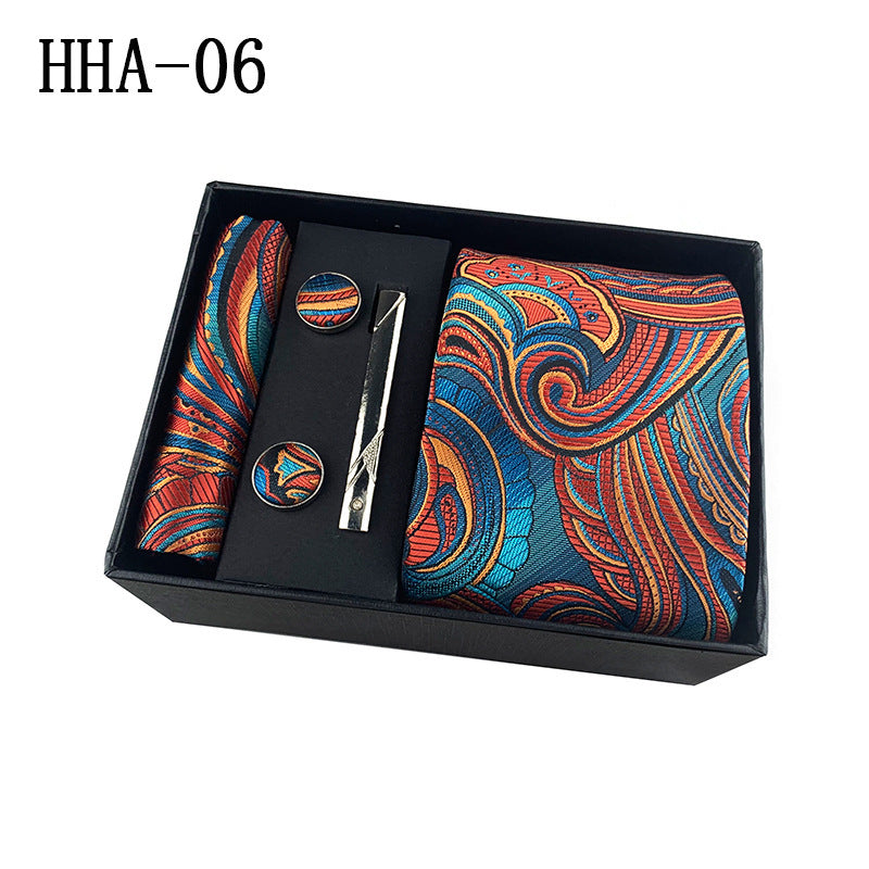 Factory Wholesale Men's Tie Business Dress Wedding Photo Suit Accessories Tie Cufflinks Square Tie Gift Box