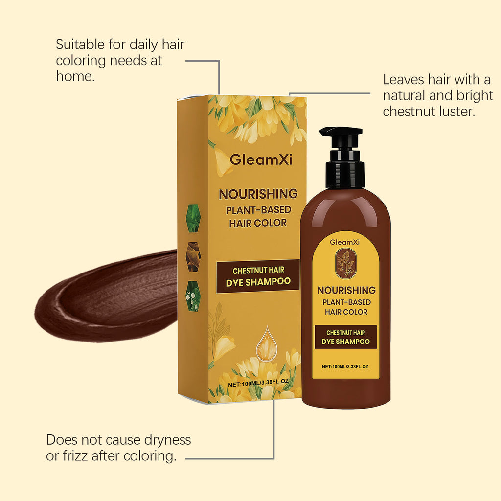 Hair Dye Shampoo Natural Black Chestnut Color Even Coloring Repair Gray White Hair Smoothing Nourishing Instant Coloring Shampoo