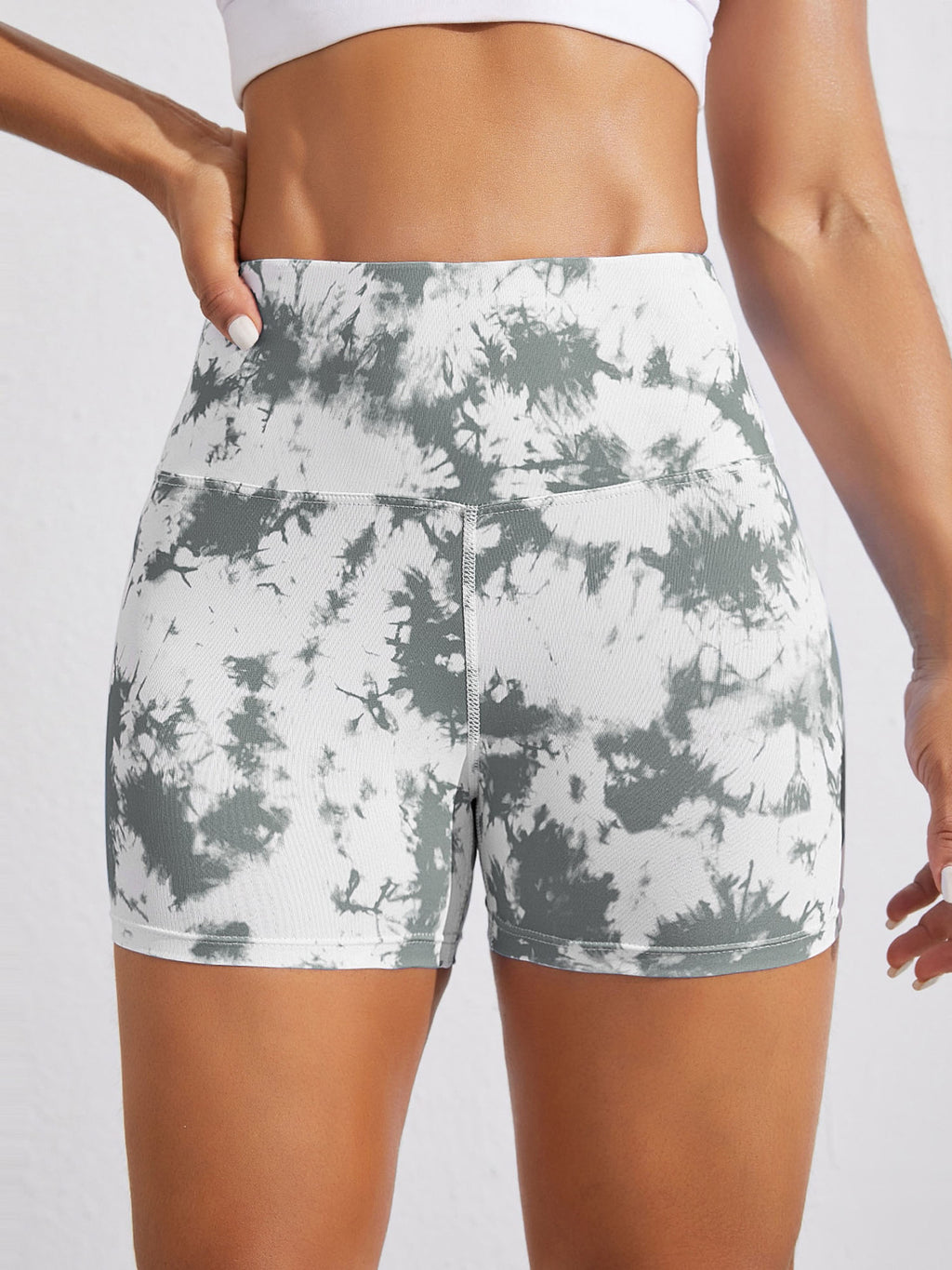 European and American High Waist Hip Lifting Sports Yoga Shorts Tie-Dye Printed Fitness Amazon Yoga Shorts