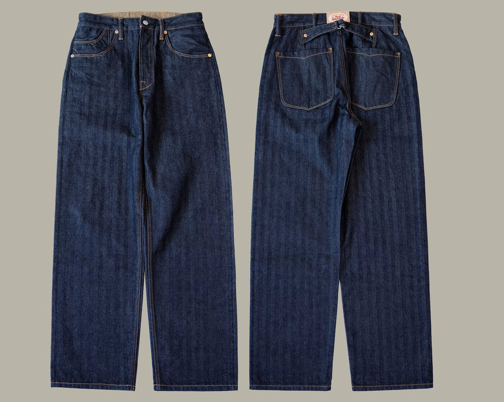 507-0001 Red Tornado  Vintage 15 Oz Indigo Selvage Stylish Trousers Mens Casual Raw Denim Jean Pants