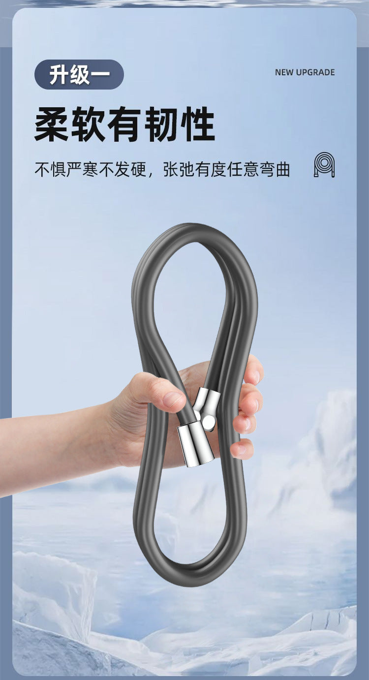 1.5/2M Black Latex Shower Head Hose Flexible Tube Pipe High Pressure Silicone Powerful Tap Faucet Toilet Bathroom Accessories