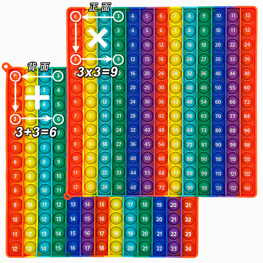 12X12 European and American Multiplication Table Math Practice Board Silicone Educational Science Learning Aid Toy Fun