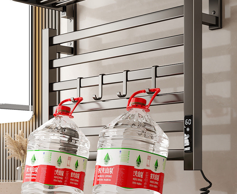 4-layer Intelligent Electric Heated Towel Rack Dryer With Fast Sterilization And Wall Mounted  No drilling required
