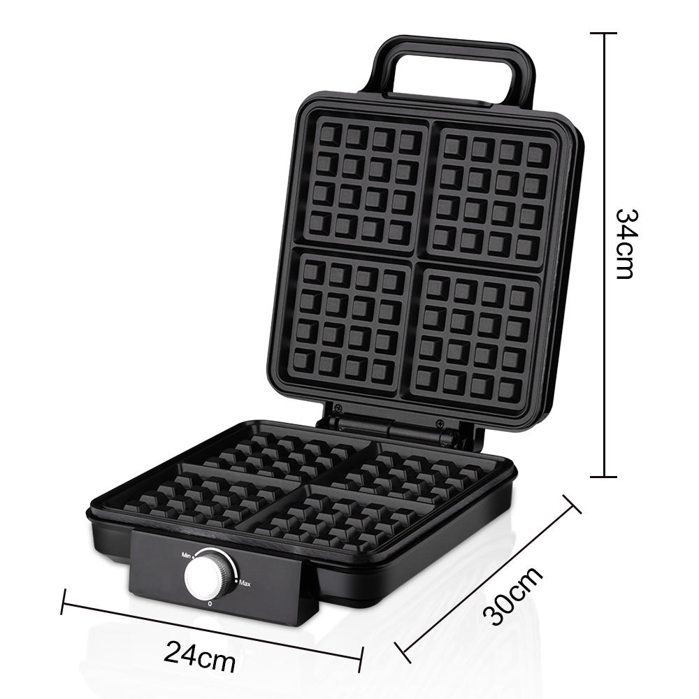 4-Slice Belgian Waffle Maker 1500W Double Heating Non-Stick Egg Cake Oven Pancake Egg Waffle Cake Machine Temperature Control