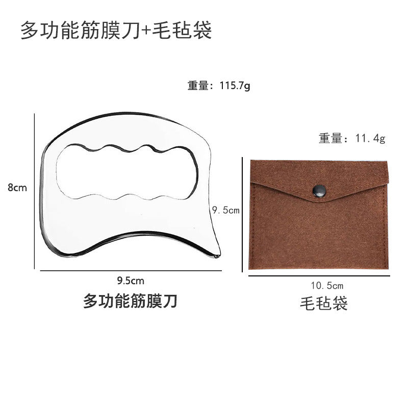 Factory direct stainless steel large heart-shaped scraping plate hand face scraping metal massage beauty tools wholesale
