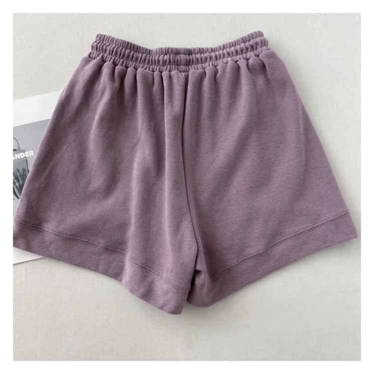 Women's Korean version of loose wide-leg drawstring A-line pants with a slim waist slim fit casual home versatile sports shorts