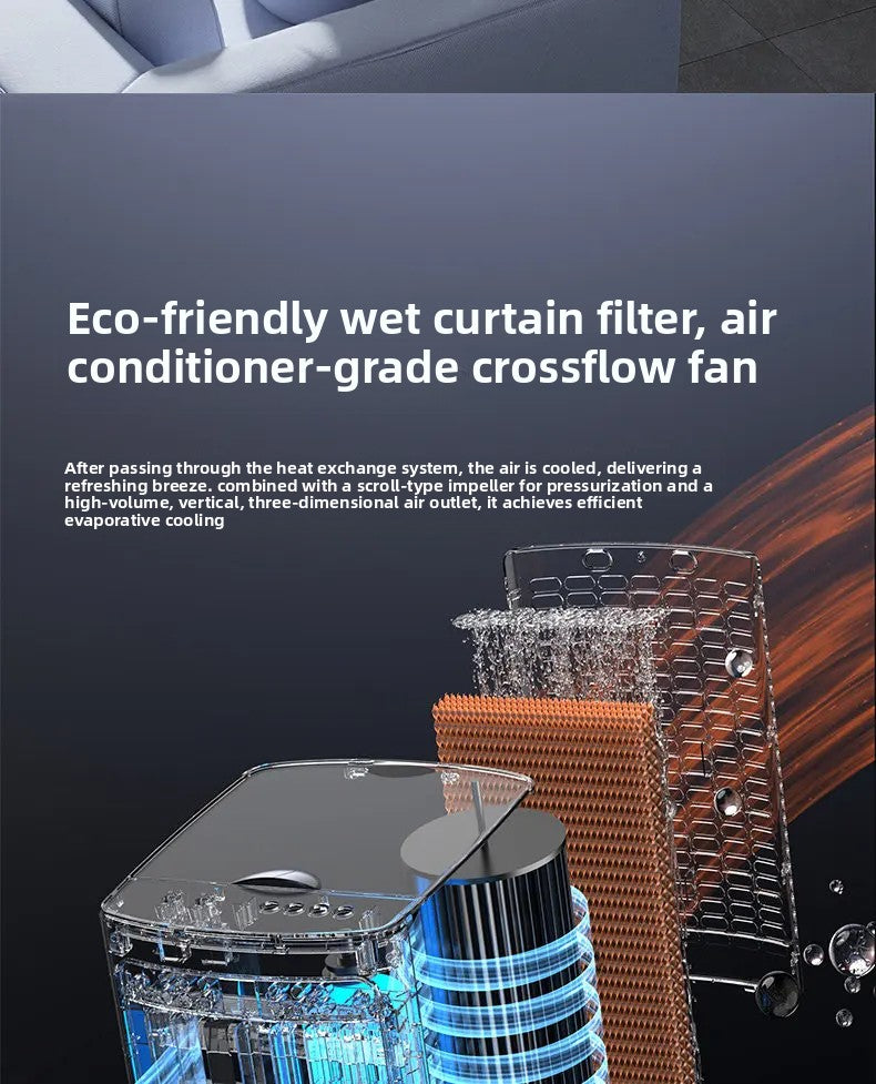 Portable Air Conditioner Fans Air Cooler 9L/12L Water Tank Remote Control 3-in-1 Cooling Fan Humidifier for Home Office Room