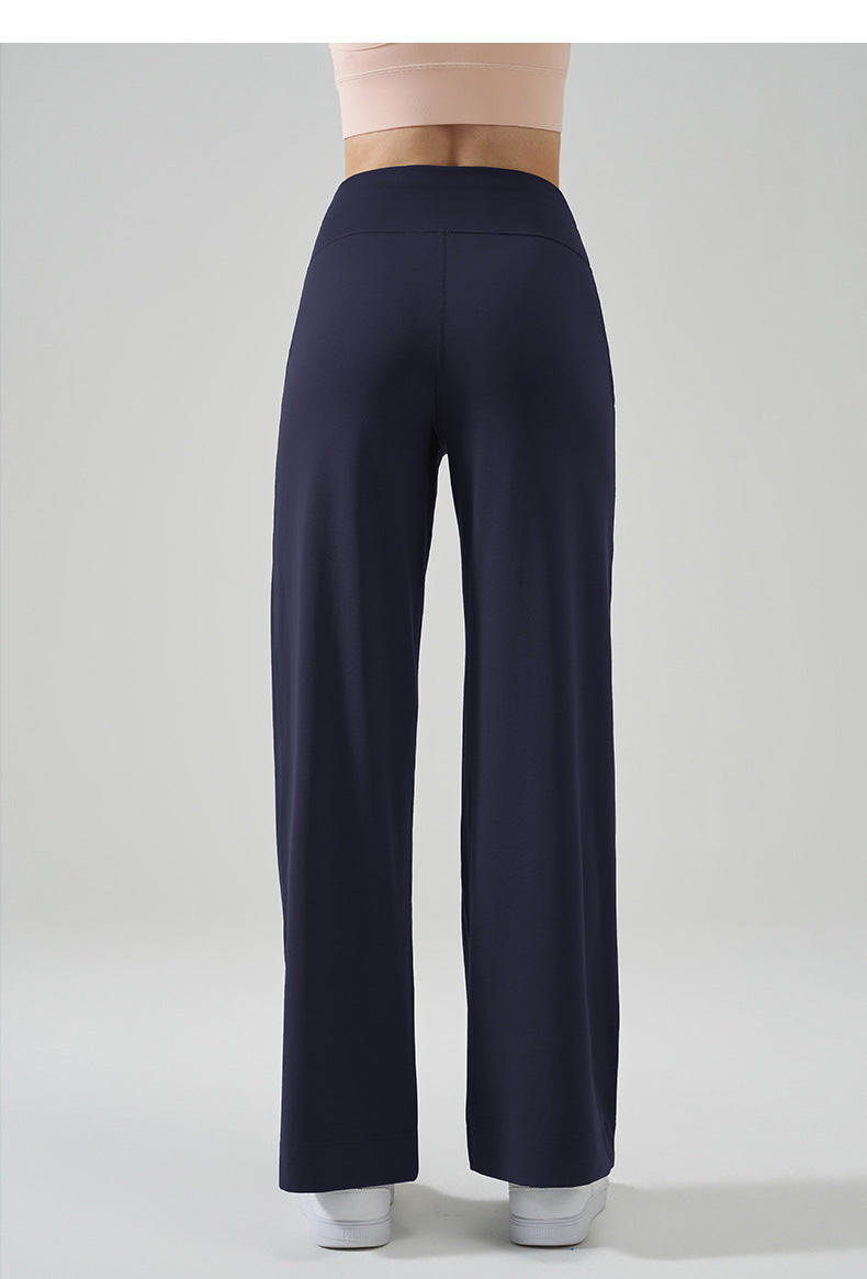 Women's High-Waisted Drawstring Wide-Leg Sports Pants Loose Fit Running Trousers & Slimming Yoga Fitness Pants