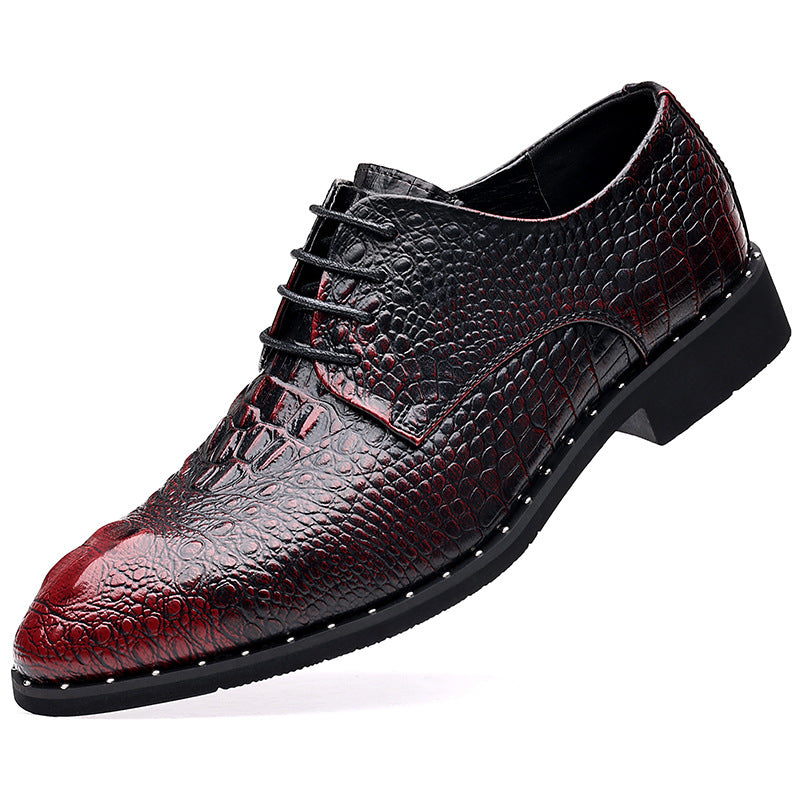 New Four Seasons Men's Leather Shoes Business Dress Leather Shoes Lace-up Casual All-match Wear-resistant Leather Shoes Wedding Shoes Men's Shoes