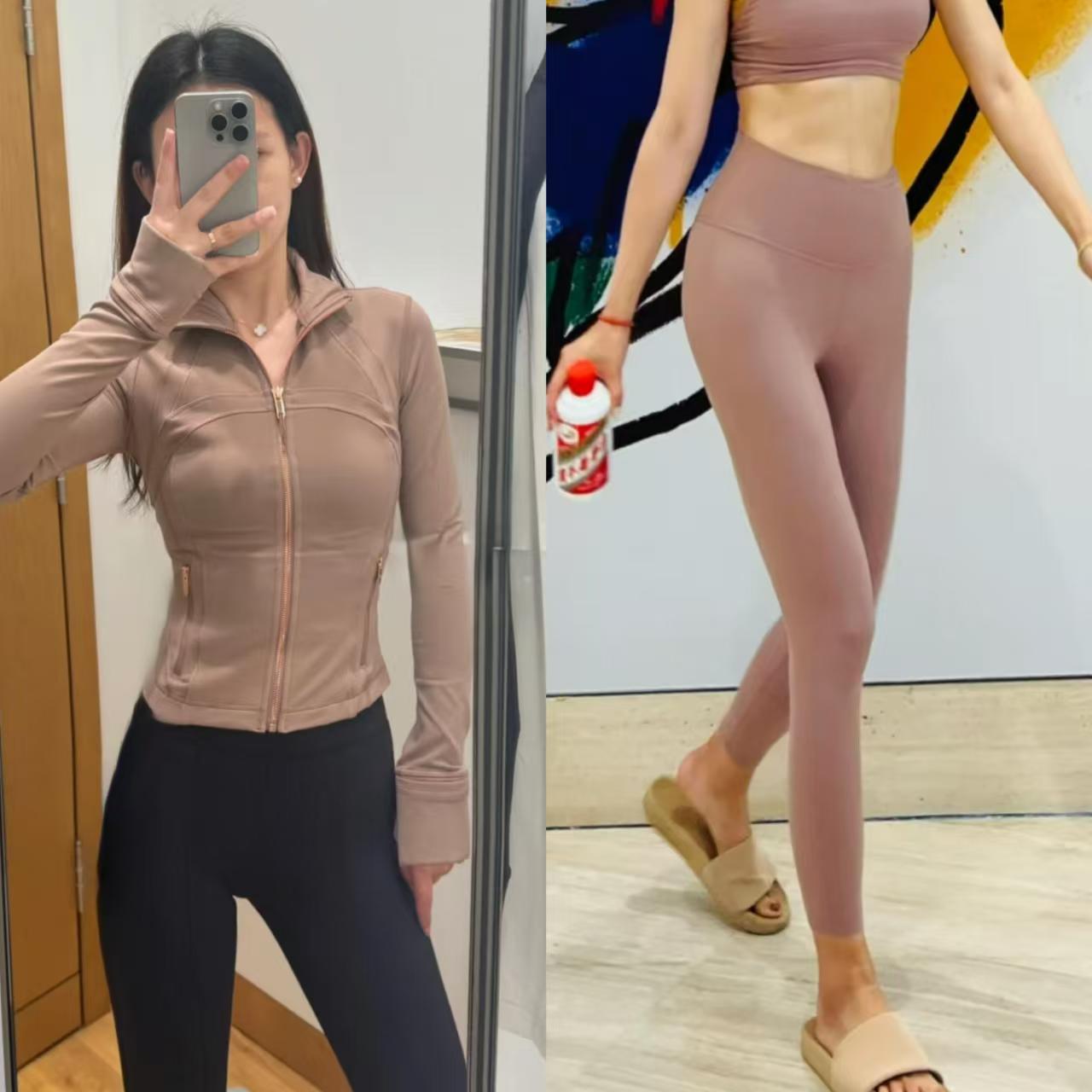 New Gold Label Stand-Up Collar Short Jacket Suit Sports Yoga Wear Slimming Sports Jacket Women's Lulu Swai