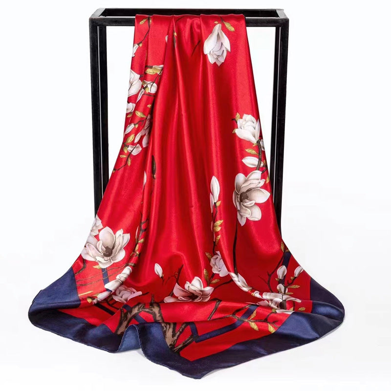 Mother's Day gift double-sided scarf 90 square scarf summer women's thin decorative versatile small scarf shawl scarf scarf