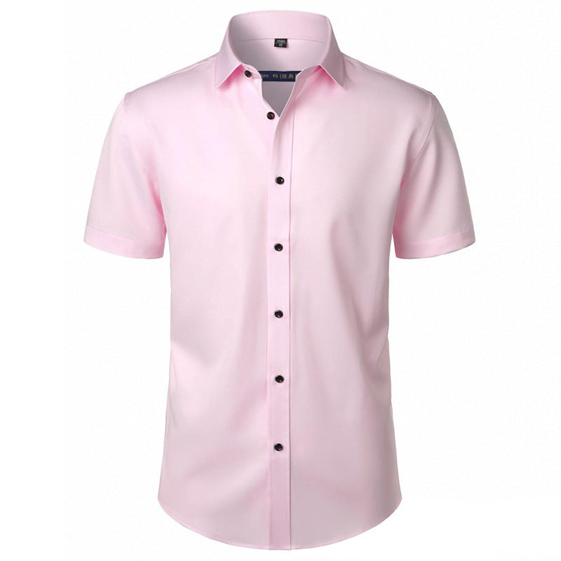 Solid Color Amazon Stretchy Plus-Size Men's Long-Sleeve Shirt, Men's Fashion Shirt, Slim Fit Outerwear