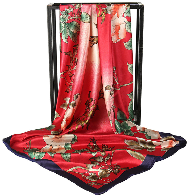 Mother's Day gift double-sided scarf 90 square scarf summer women's thin decorative versatile small scarf shawl scarf scarf