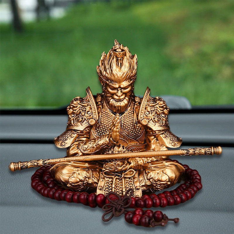 Black God Monkey King Monkey King Car Victory Car Ornaments Accessories Central Console Decoration Men's Car Handwork