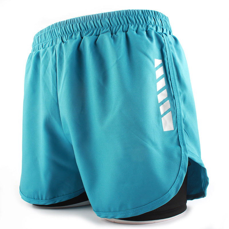 Men's Sports Shorts Summer Explosions Double-layer Quick-drying Swimming Trunks Anti-embarrassment Swimming Trunks Running Fitness Training Shorts