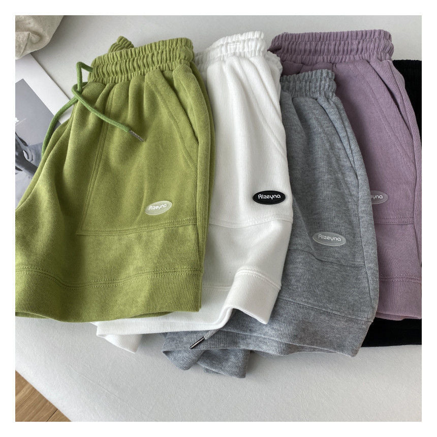Women's Korean version of loose wide-leg drawstring A-line pants with a slim waist slim fit casual home versatile sports shorts