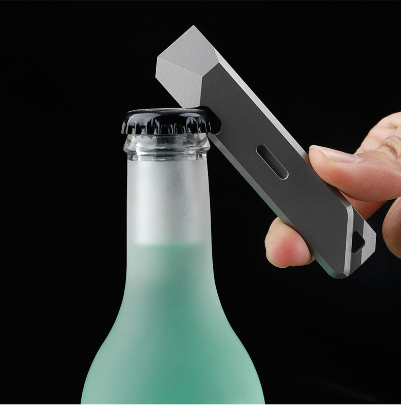 EDC Titanium Alloy Crowbar Portable Bottle Opener Safety Belt Cutter Outdoor Camping Gear Multifunction Tools