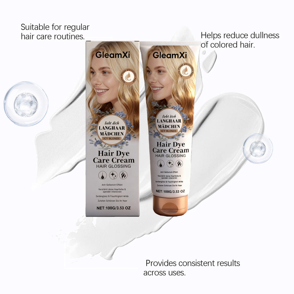 Gleamxi Icy Blonde Hair Dye Cream Permanent DIY Home Natural Long Lasting Shiny Glossy Anti Dry Damage Hair Coloring Cream 100g