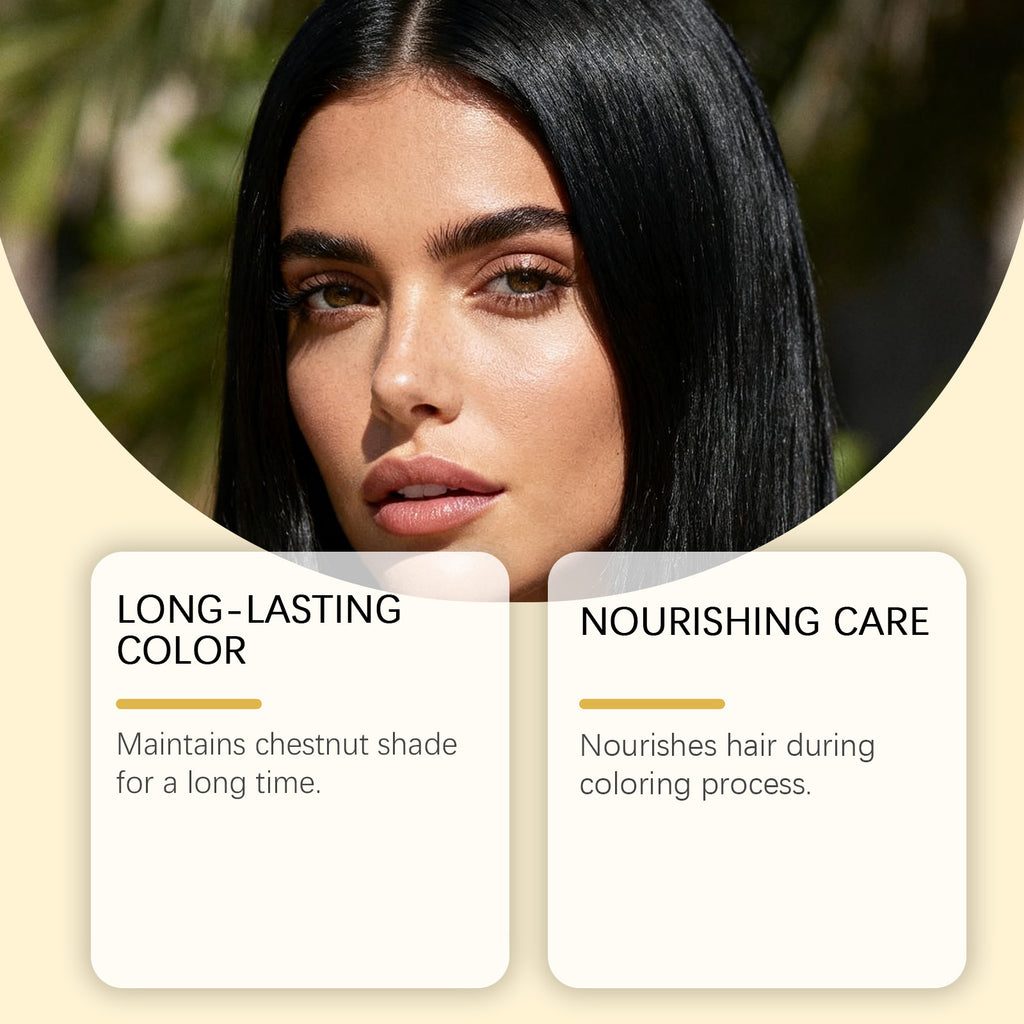 Hair Dye Shampoo Natural Black Chestnut Color Even Coloring Repair Gray White Hair Smoothing Nourishing Instant Coloring Shampoo