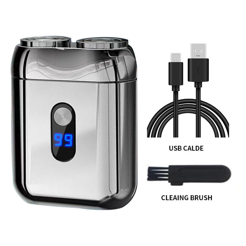 Cross-border Portable Two-head Double-head Magnetic Rechargeable Razor Men's Full-body Washable Electric Shaver Super Clean