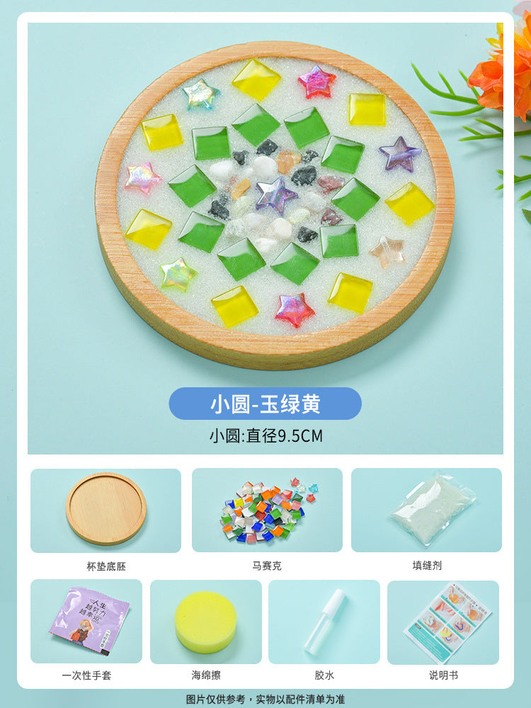 net red diy mosaic coaster warm field bamboo creative manual research independent material package warm field group building parent-child