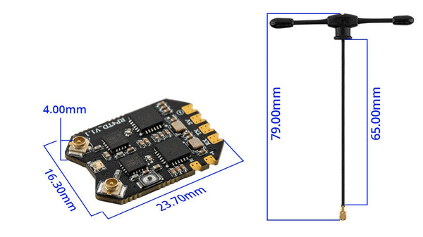 RadioMaster RP4TD ExpressLRS 2.4GHz True Diversity Receiver Dual TCXO for FPV Drone and Fixed Wing