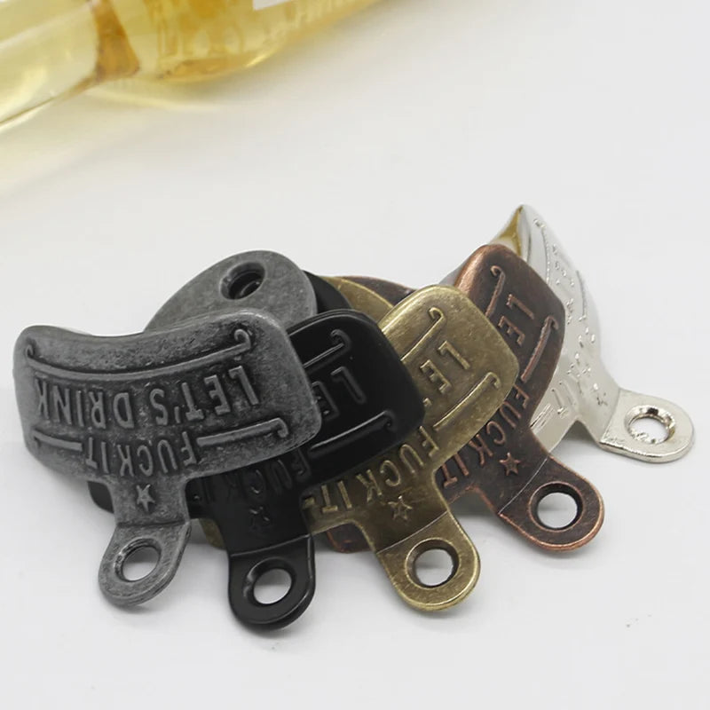 1pc Retro Decorative Bottle Opener Wall Mounted Hanging Beer Openers Bar Tools Alloy Electroplating Process Bar Cafe Wall Decor