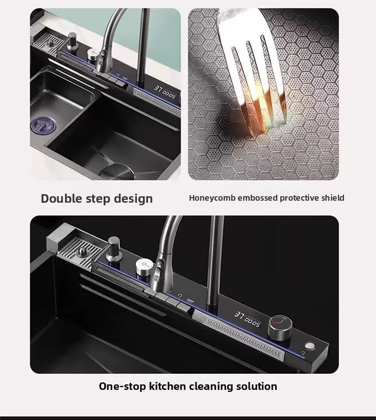 Kitchen Sink Nano Stainless Steel Kitchen Sink Large Single Bowl Wash Basin Kitchen Items Kitchen Sink Dishwashing Sink